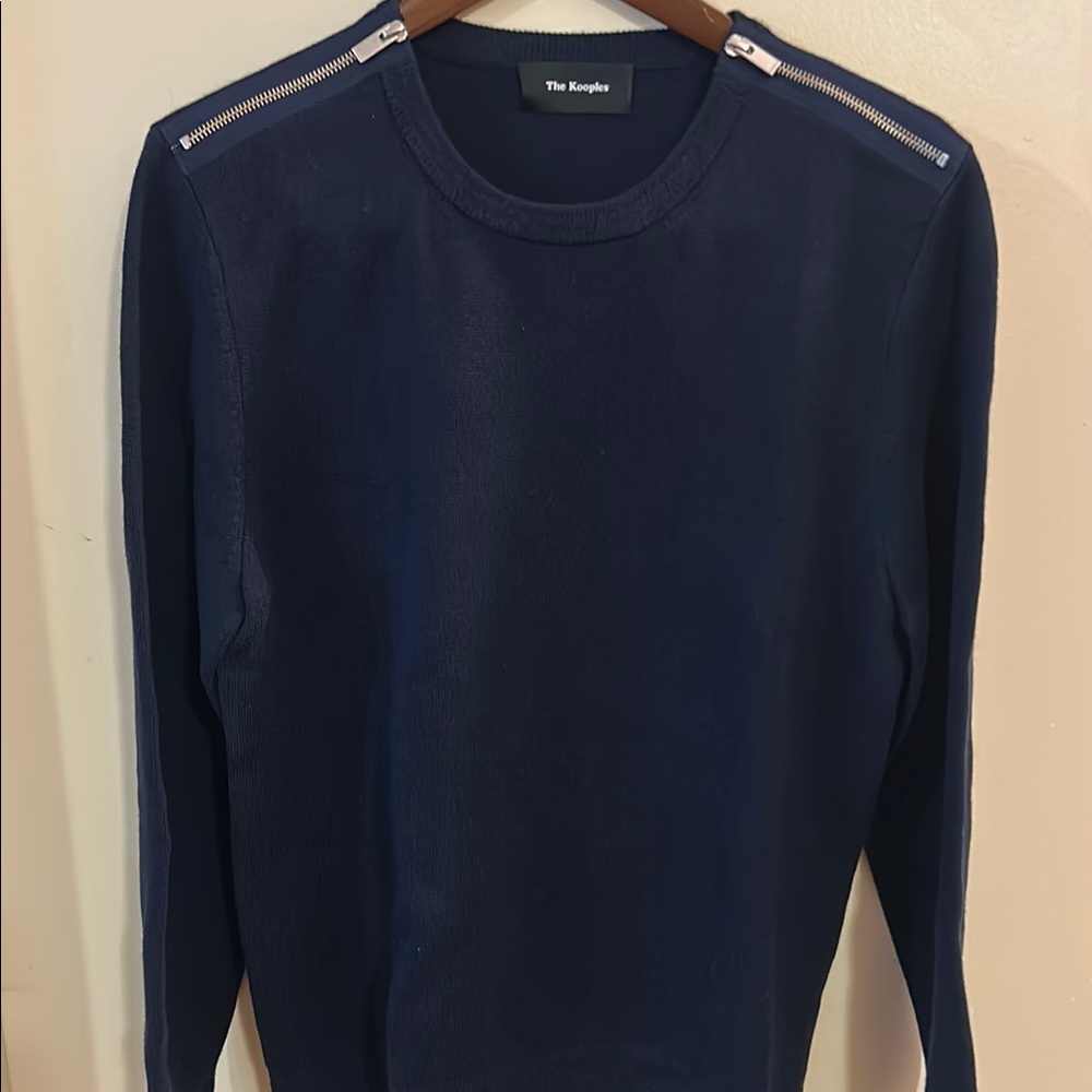 The Kooples Navy Sweater with Zipper Detail
